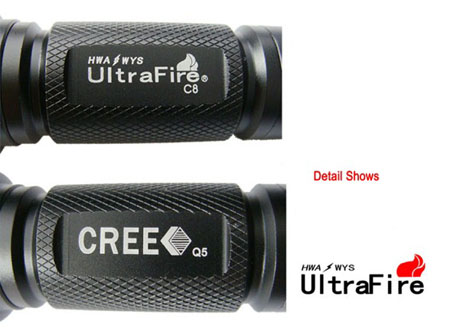Kit-Ultrafire C8 Q5 5 Mode Cree Led Flashlight with 1300 Lumen